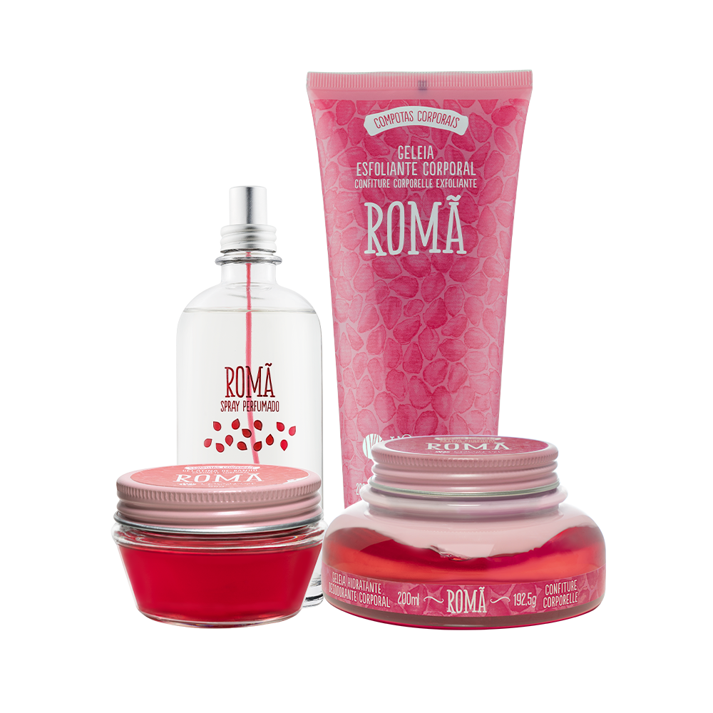 Combo Romã Cuidado Diário: Gelatina, Esfoliante, Hidratante e Spray Perfumado, ,  large image number 0